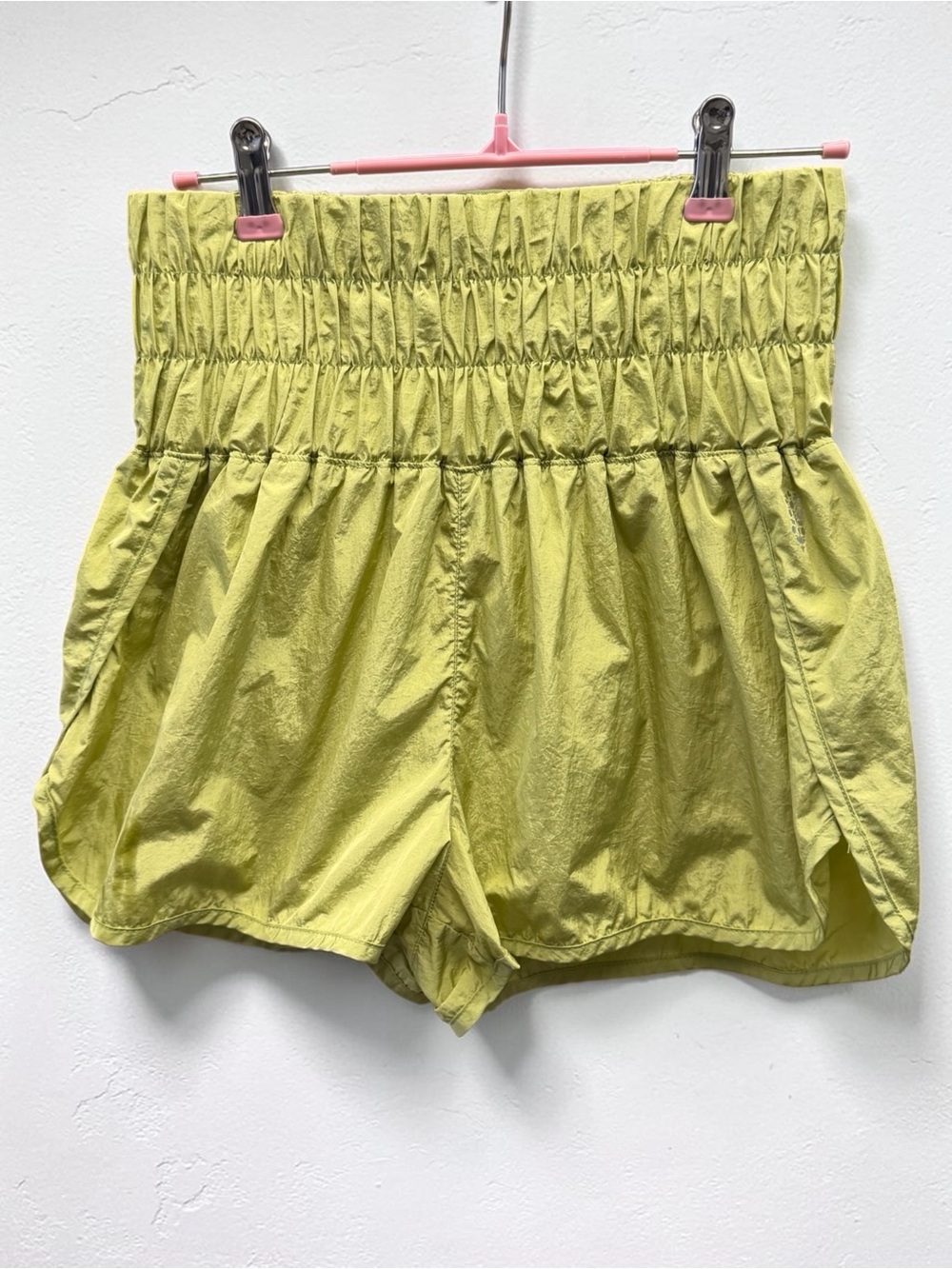 Free People Movement Lime Green Metallic Running Shorts Size Medium Activewear